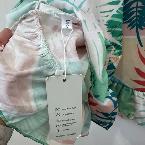 Tropical Leaf Print Bathing Suite Cover Up - Picture 4 of 12